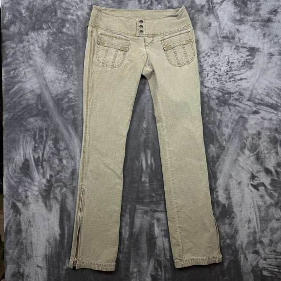 Z. Brand Pants - Z. Brand Cargo Pants Womens 29 Olive Green Ripstop Low Rise Y2K Zipper Hem
